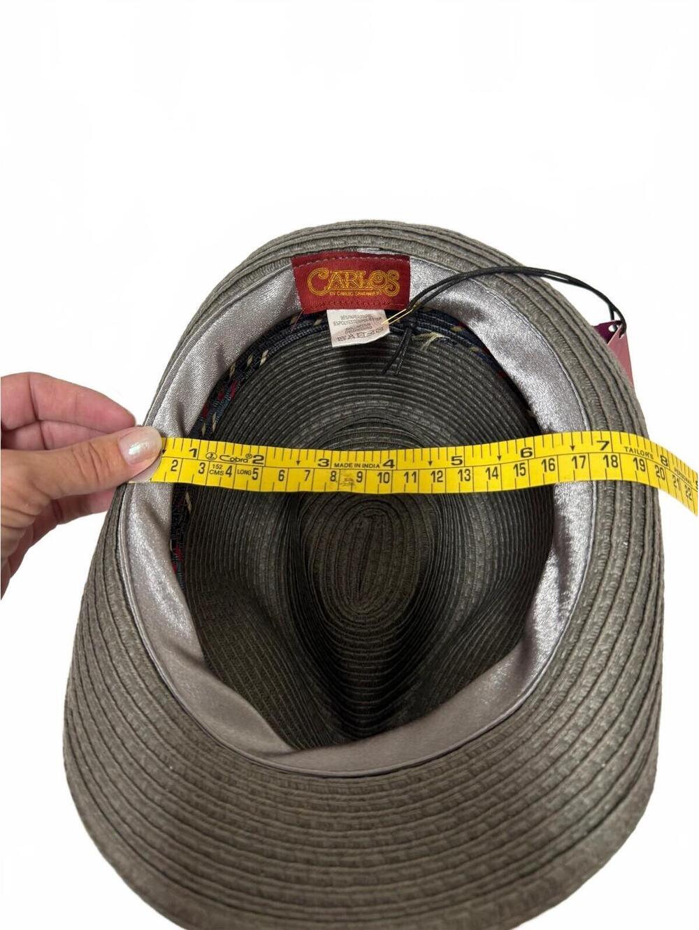 Carlos by Carlos Santana Straw Fedora Hat Gray Guitar Emblem S/M NWT - Picture 7 of 7